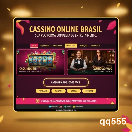 Ilustração de Aposte com segurança e simplicidade na qq555