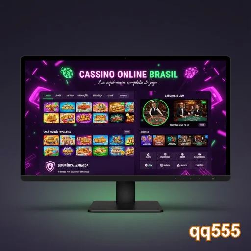 Ilustração de Acesse o cassino online qq555 com login rápido e seguro